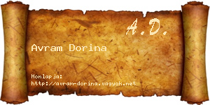 Avram Dorina névjegykártya